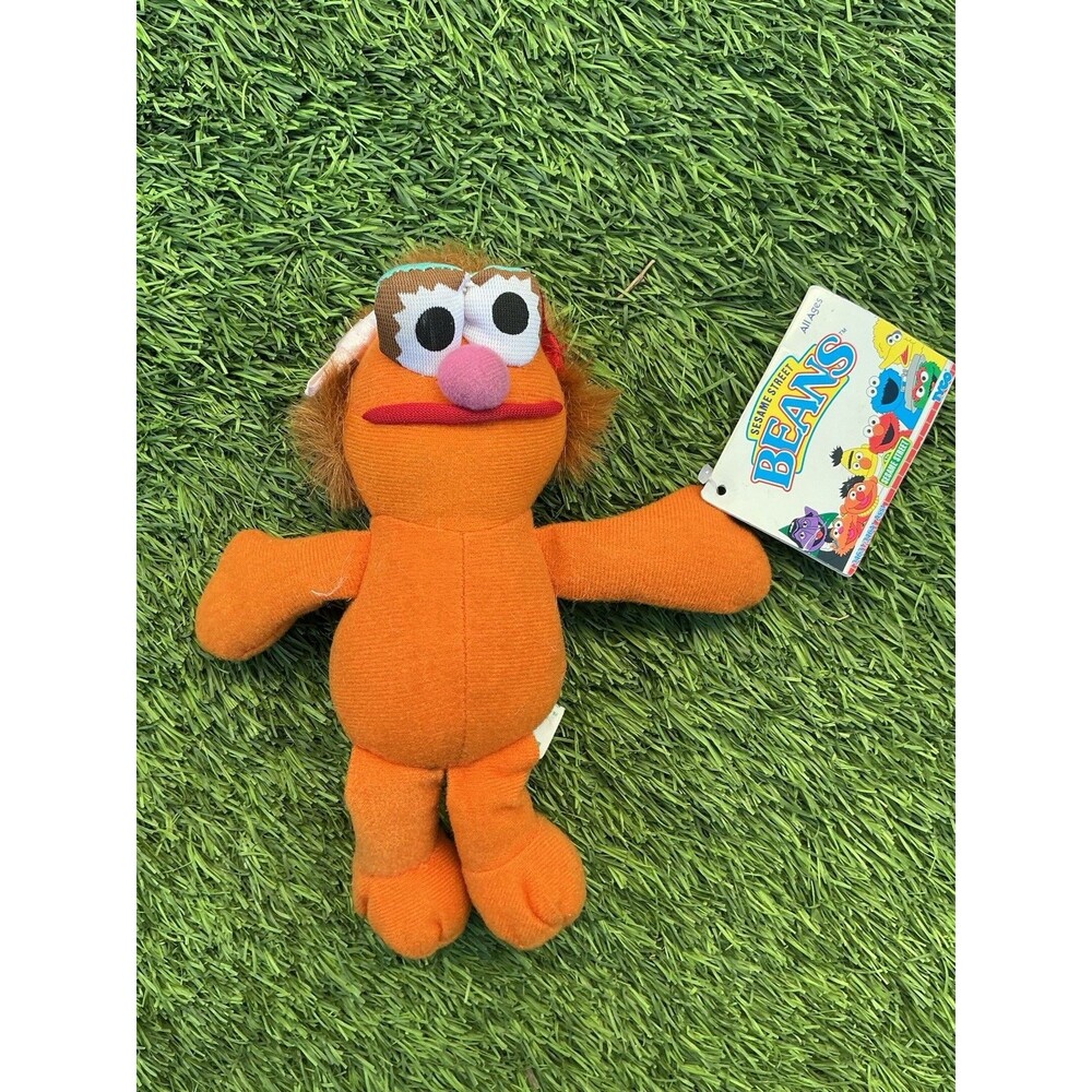 Vintage Sesame Street Beans Roosevelt Franklin Plush Tyco 1997 NWT Rare